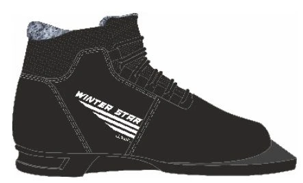 Winter Star classic ski boots black (logo grey) 75