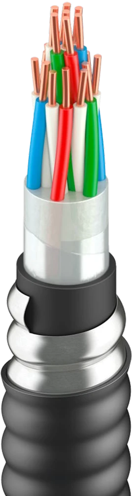 Cable for signalling and interlocking with corrugated metal armour, mark: ????????????(?)-LS