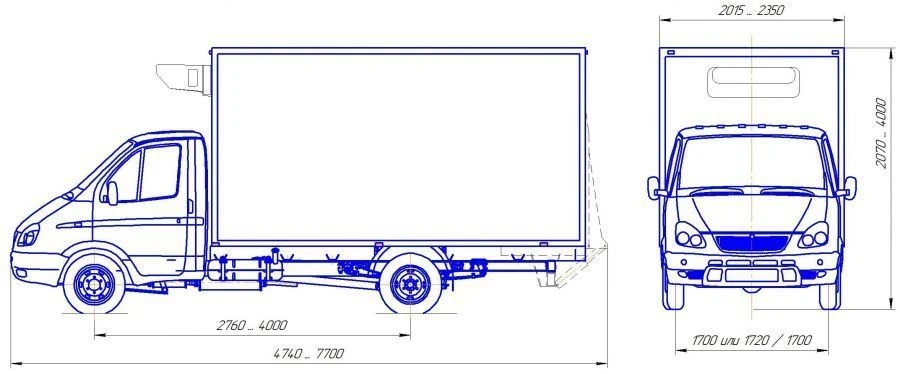 Petrol-engined trucks with technically permissible maximum mass not exceeding 3, 5 tonnes type 27192 modification