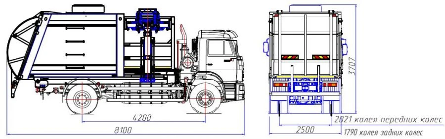 Side-loading rubbish truck model MK-4552-G6