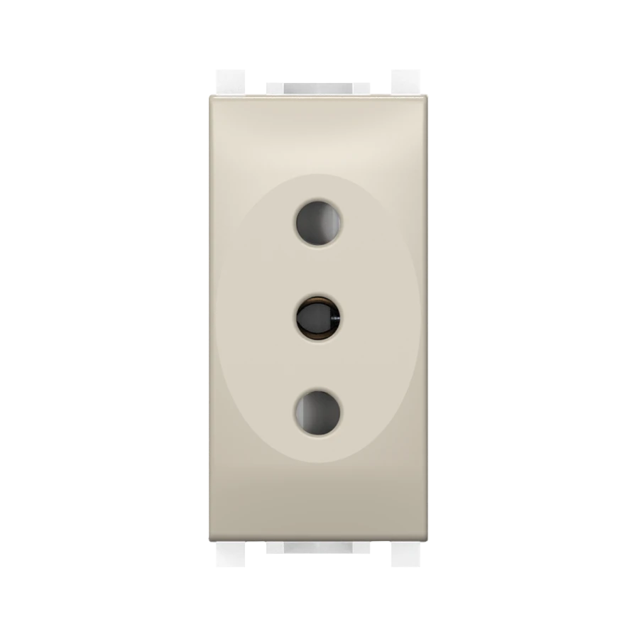CADUCEUS ALING Experience flush-mounted socket without grounding with blinds 10A, 250V~, 1M, beige, art. no. 74121.9