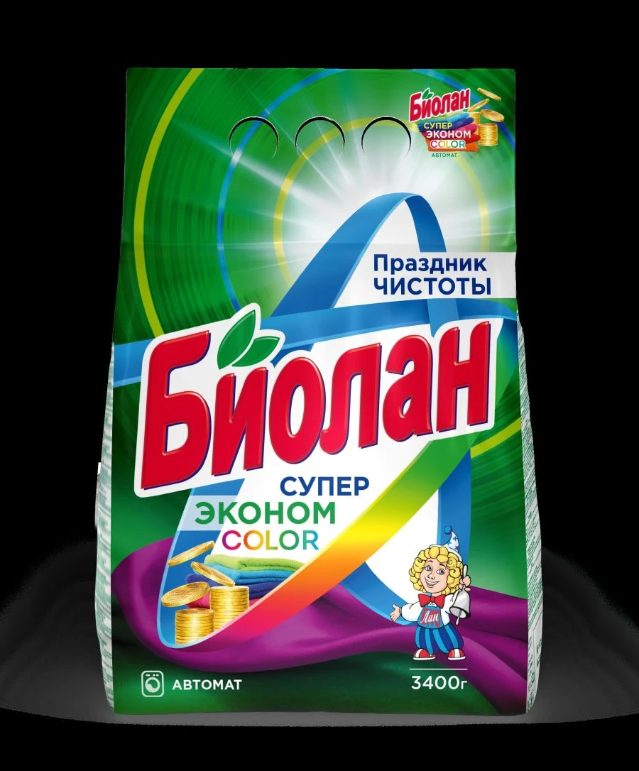 Universal Synthetic Powder Detergent "Biolan Super Econom Color Automatic