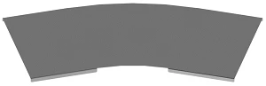 Radius cover of horizontal corner 30 degrees of cable trunking KLO 000 U30, with overall dimensions from 150 mm up to 1000 mm, w