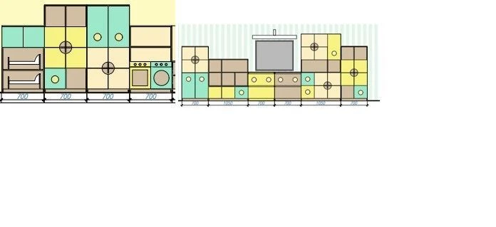 Wardrobe mod.9 "Junior". Size (w x d x h): 700 x 400 x 1100mm. (Furniture for kindergartens brand "Interior" series "TDI Kids")