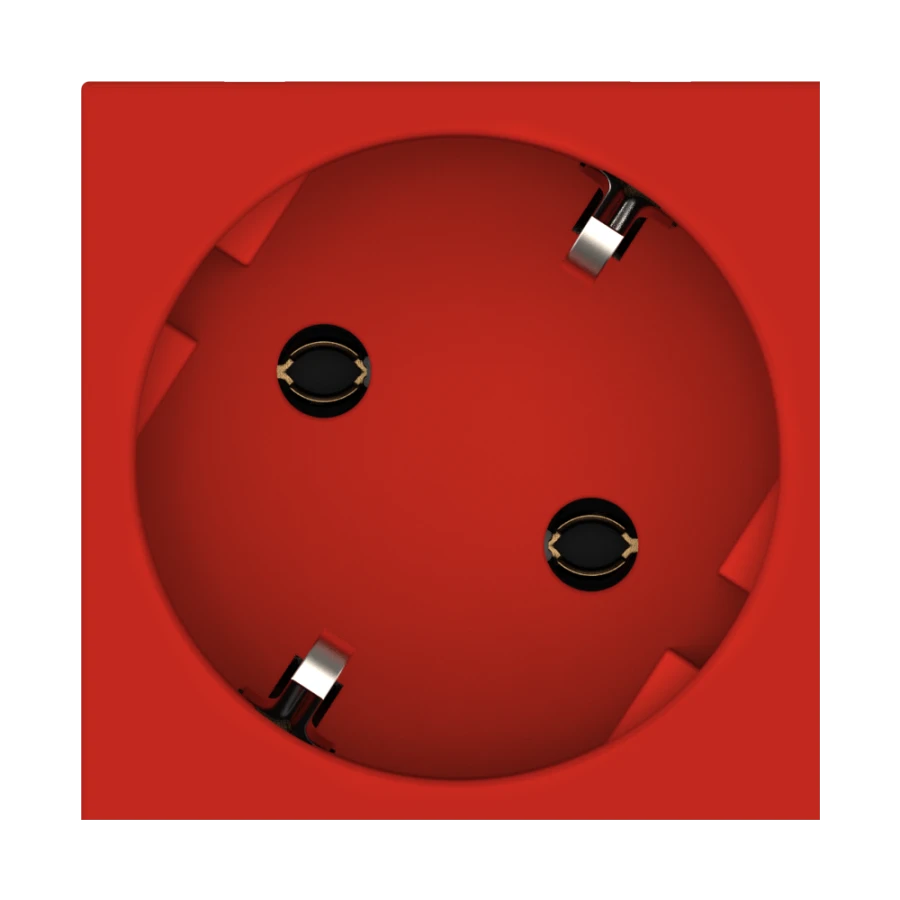 CADUCEUS ALING HIDE 45x45, 16A, 250V~ modular 45x45, without grounding, with 45-degree plug, red