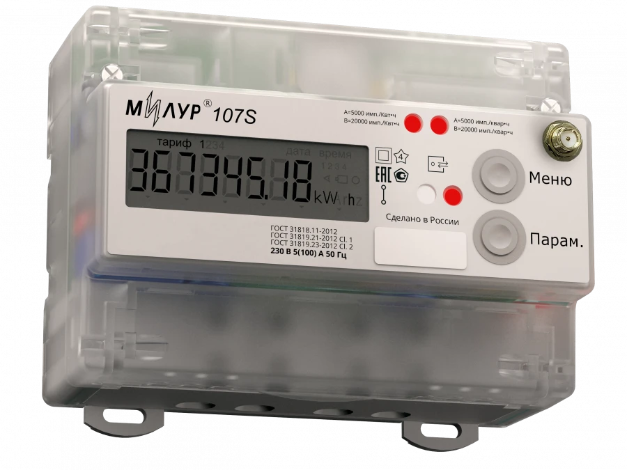 Milur 107S.22-KRZ-1L-DT static energy meter