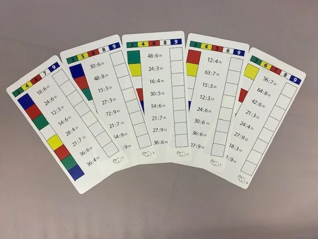 Handout cards for control cubes No. 10 "Multiplication and division by 3/6/9".