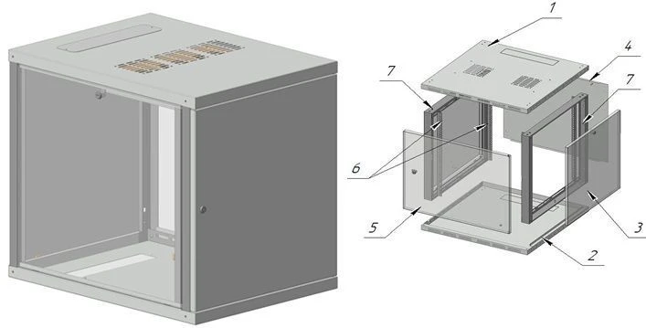 Telecommunication cabinet ??-?-13U-532x625x700-MG