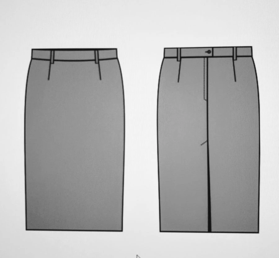 Women's uniform summer skirt for supervisors and conductors of company trains