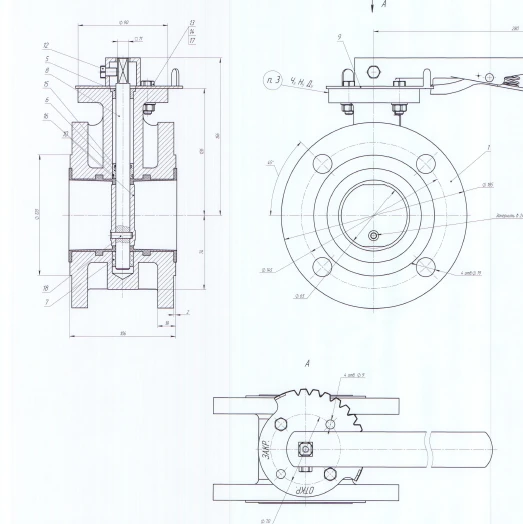 Manually operated disc gate valve, flanged, cast iron DN 65 PN 1,6 MPa IUKL.494425.019