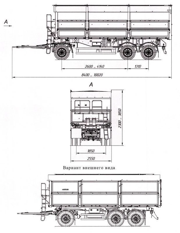 Tipper trailer 8596-41A with axles HJD13Y30S18-1840T16-060 with load capacity 12 tonnes