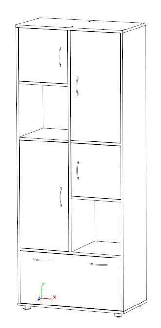 Modular multi-sectional cupboard "Cascade" series