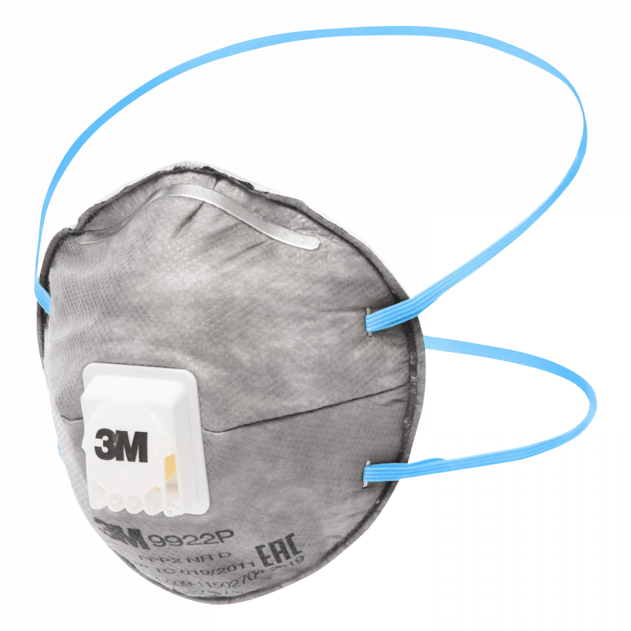 Filtering masks for protection against aerosols of "3M" trade mark 9900P series, model 9922P protection class FFP2 NR D