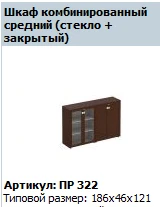 "Premier" Medium glass framed door (2-piece set) of medium cupboard article PR 696
