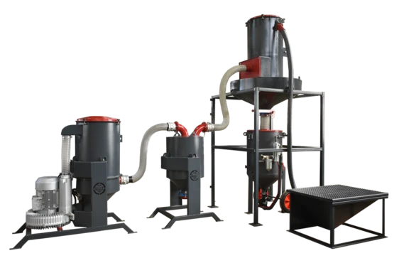 Vacuum system for abrasive collection and recovery PSB 4/2