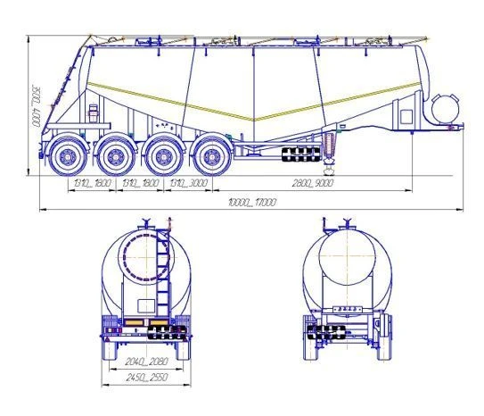 Semitrailer-tanker CV-4, type PR4, modification 96997-0000010-04. Axial unit AGOS-4-GT7-00.00.00.000 or axial unit