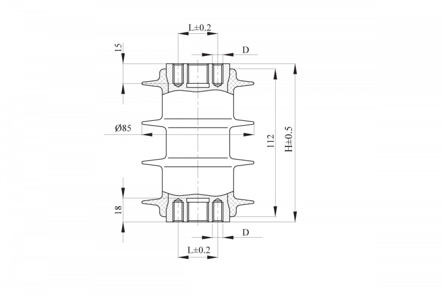 Insulator rod support insulator with protective sheath made of organosilicon composition OSK 8-10-06-1