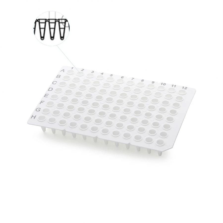 Non-sterile plate for PCR-diagnostics according to TU 32.50.50-011-48072026-2022, variants of execution: 96-well PCR plate witho