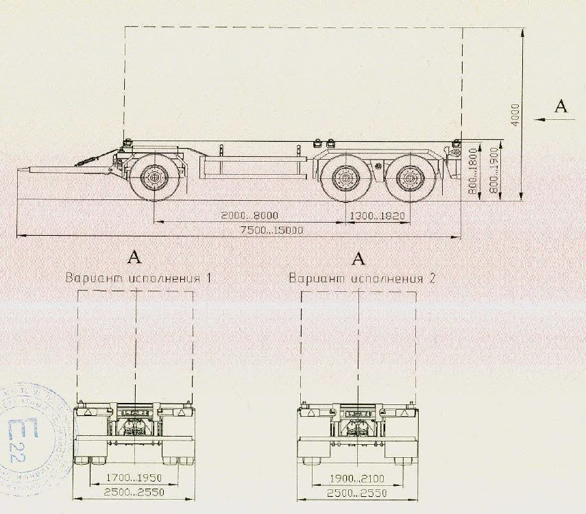 Trailer SAV 83433K1...K6 (suspension: spring, service brake system with ABS)