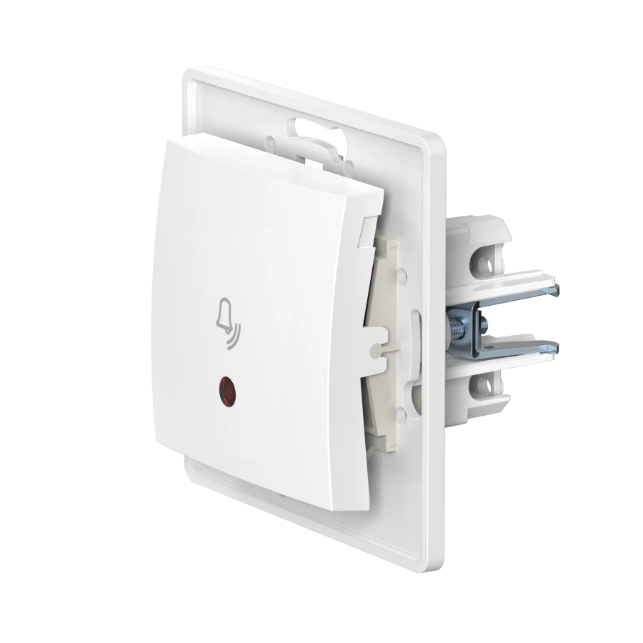 CADUCEUS ALING PRESTIGE Flush-mounted push-button switch with indication 10A, 250V~, white, article number 6010I.0
