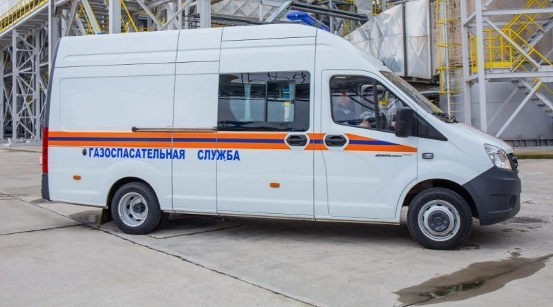 IATs-1767MU vehicle for emergency services on the basis of GAZ 3302 vehicle of 27527 modifications with petrol engine.
