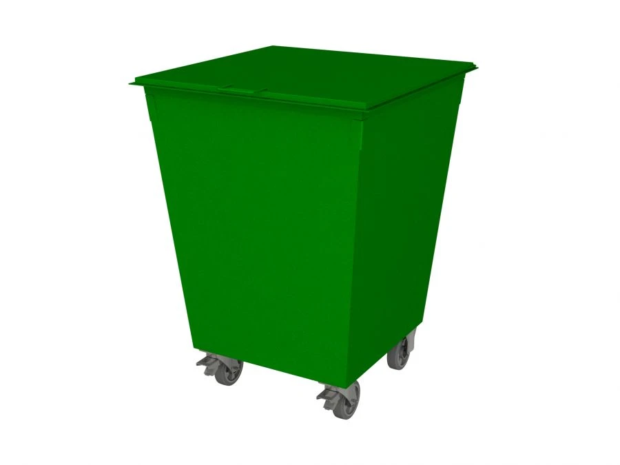 MSW container/Waste bin 0,75 m3 with hinged lid and wheels 160