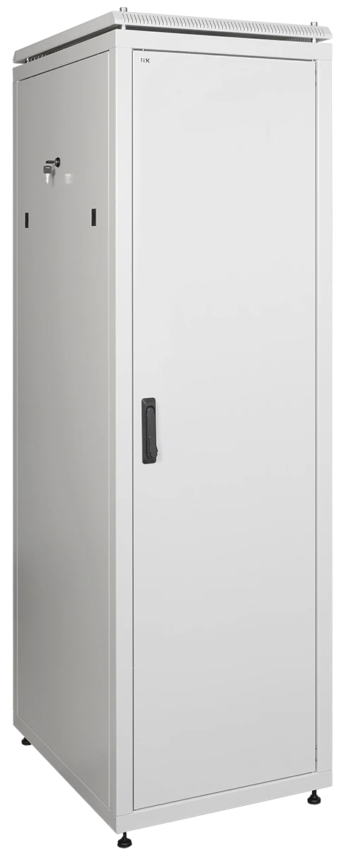 LN35-38U66-M ITK Network cabinet 19" LINEA N 38U 600x600 mm glass front door, metal front door grey
