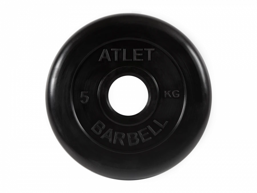 MB-AtletB51-5 Athlete rubber disc, black, 51 mm, 5 kg