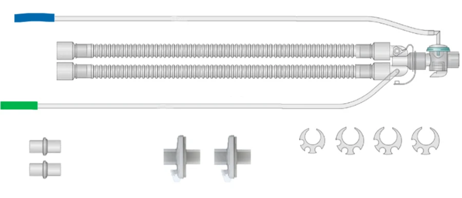 Respiratory devices for joint use with anaesthetic and resuscitation equipment, version: p
