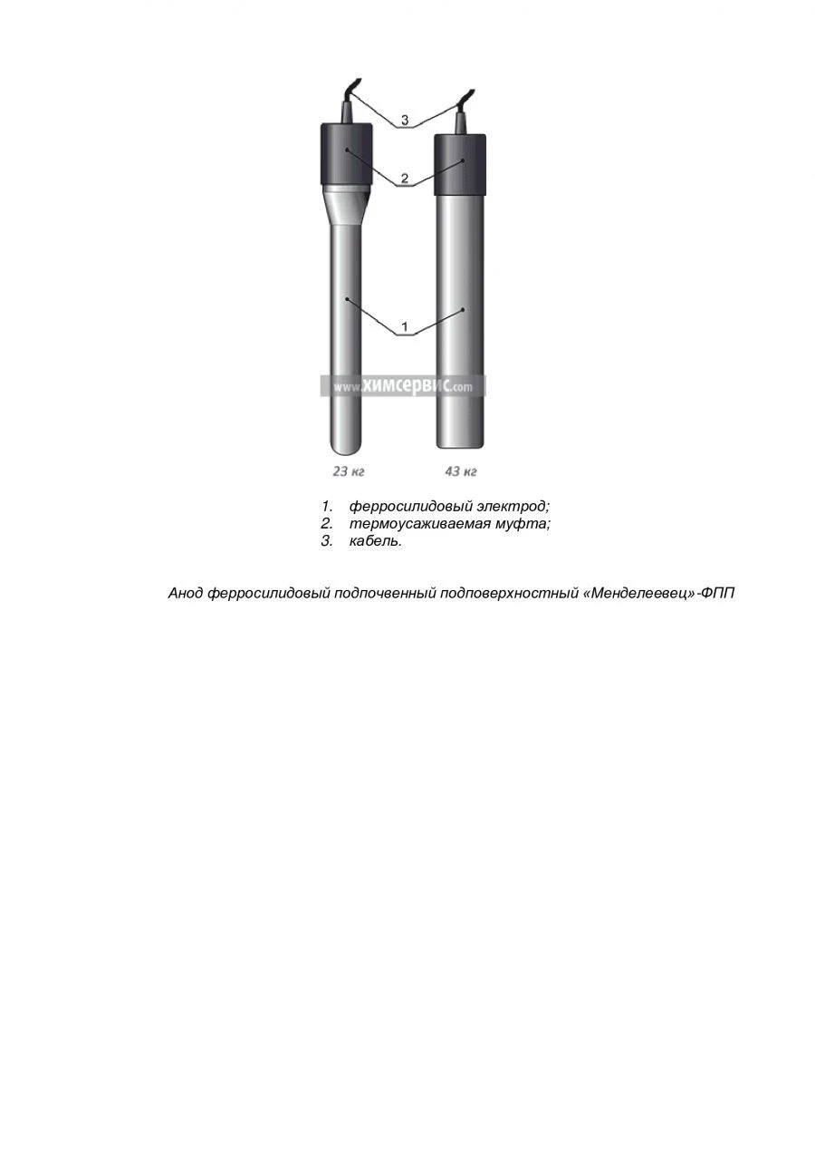 Ferrosilide subsurface subsoil anode "Mendeleevets"-FPP