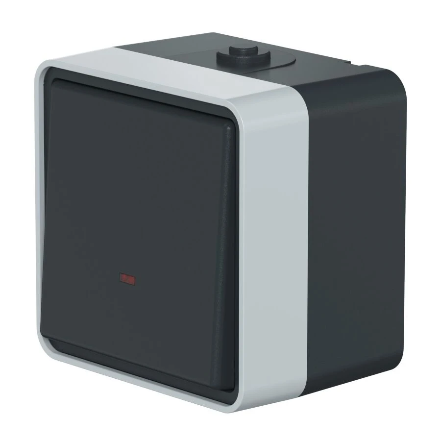 CADUCEUS ALING Protecta Single-lever switch for open wiring with ON indication 16AX, 250V~, IP55, anthracite with