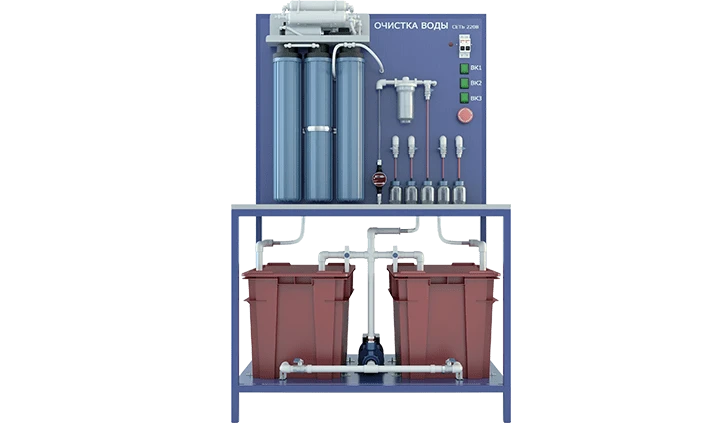 Laboratory unit for studying water purification processes (frame version) (PE-OV-R)