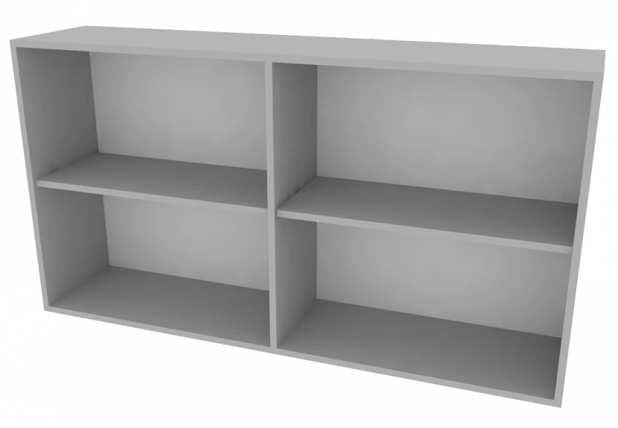 Hinged open shelving unit 1300x300x700mm (WxHxH)