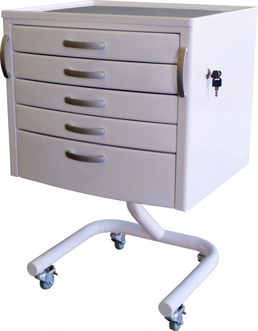 CE 103M - mobile medical table with 5 drawers