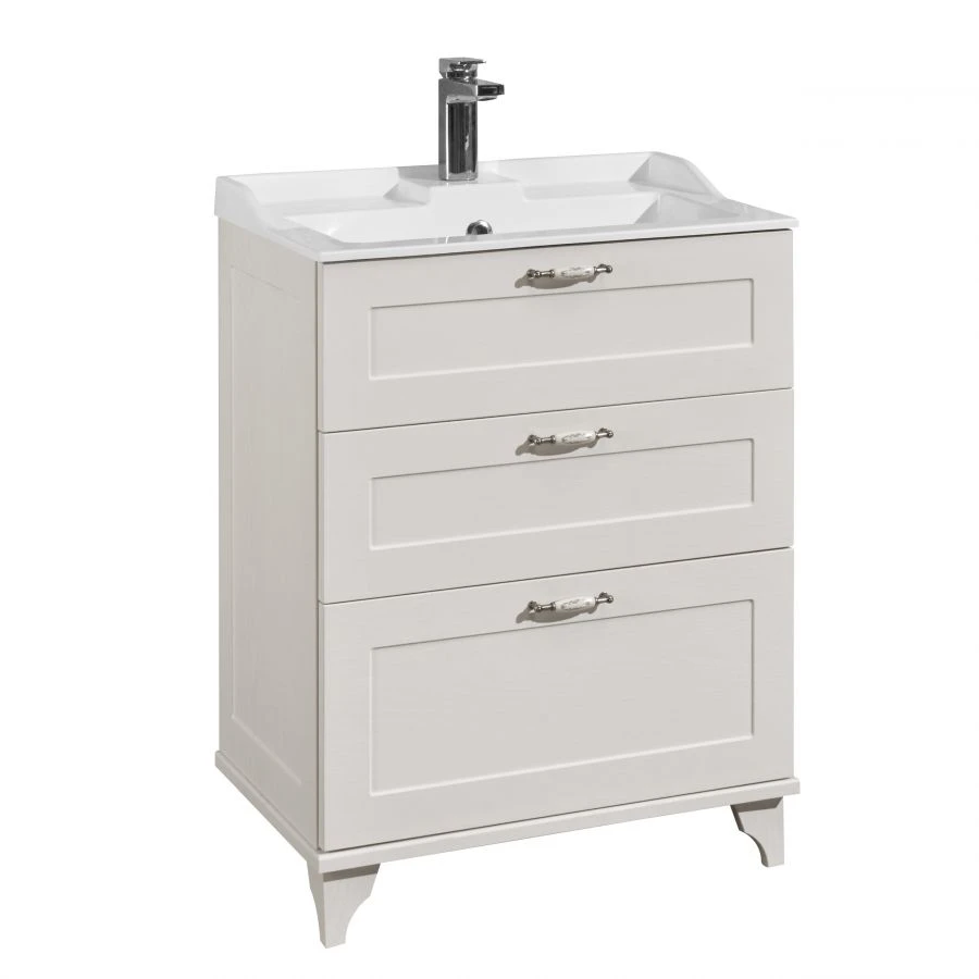 Cabinet under sink Aquaton Leon 65 H oak white 1A194601LBPS01.A194.6.01L.BPS.0