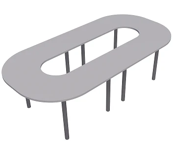Oval metal-framed table S.T.MK.9