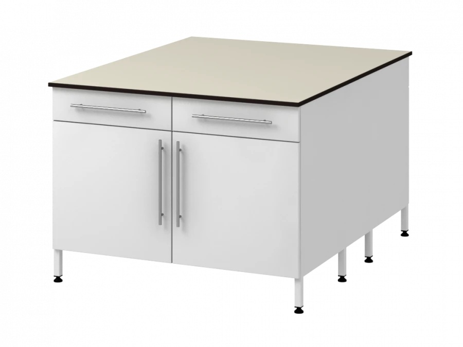 Island table on two metal pedestals 1200 OTJLg
