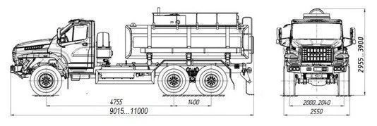 Tank truck for transportation of food liquids (technical water) ??? 4680M1-20 on URAL 4320-6951-70, 4320-6951-72, 4320-6951 chas