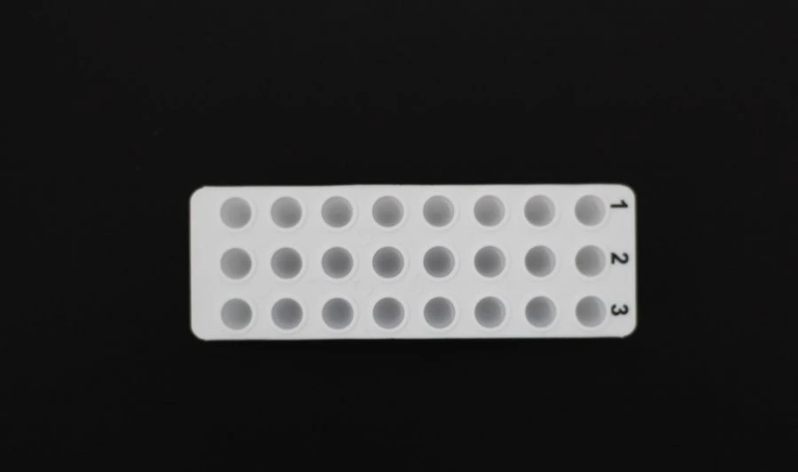 Non-sterile plate for PCR-diagnostics according to TU 32.50.50-011-48072026-2022, variants of design: 24-well PCR plate without
