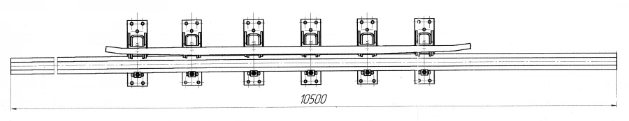 Cross rail with counter rail of the project 2307.02.020-02