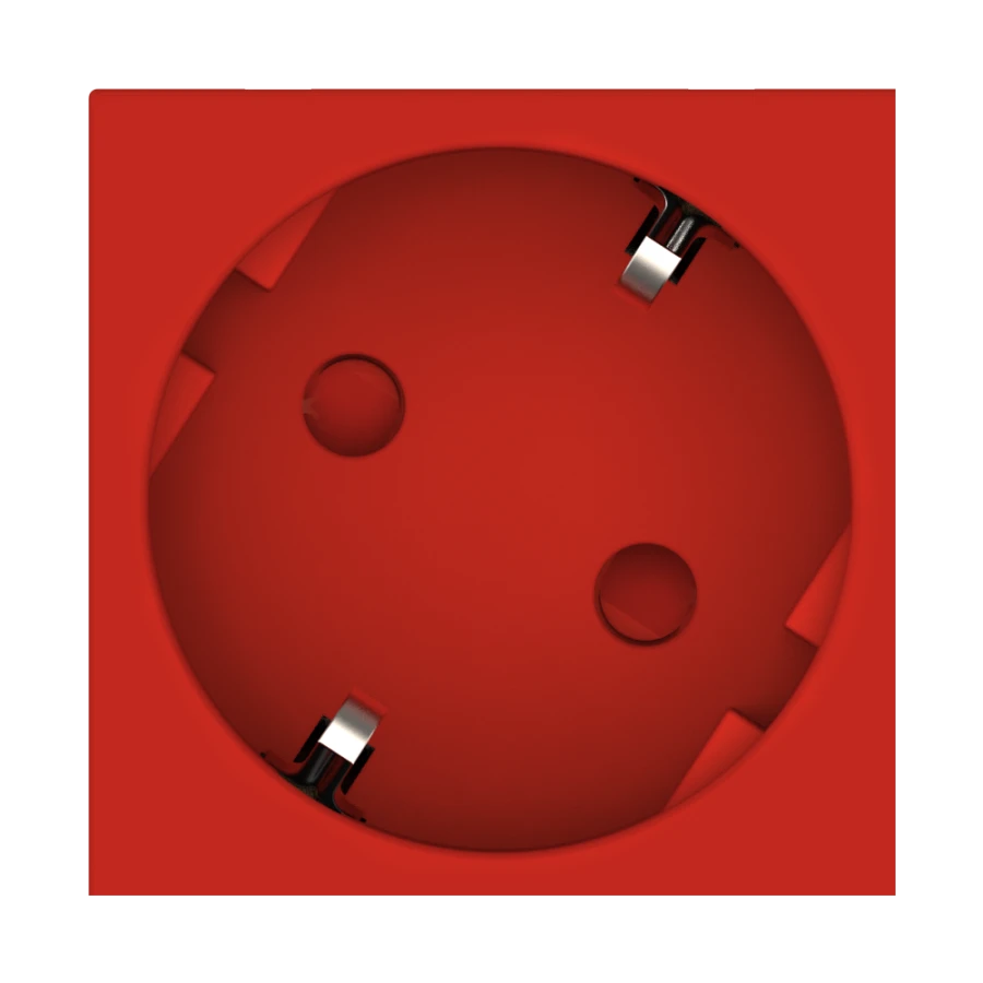 CADUCEUS ALING HIDE 45x45, 16A, 250V~ modular 45x45, without grounding, with 45-degree plug, red
