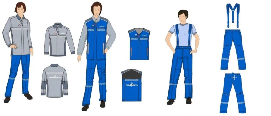 Women's sets for working personnel (jacket-shirt, waistcoat, trousers) special for employees of the organisations of the system