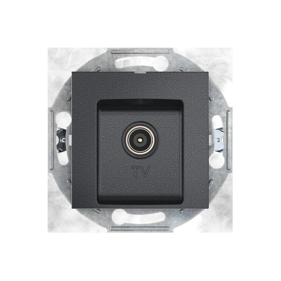 CADUCEUS ALING PRESTIGE Single flush-mounted aerial TV/FM socket, graphite, item no. 6012I.2 (mechanism). 6012I.2 (mechanism)