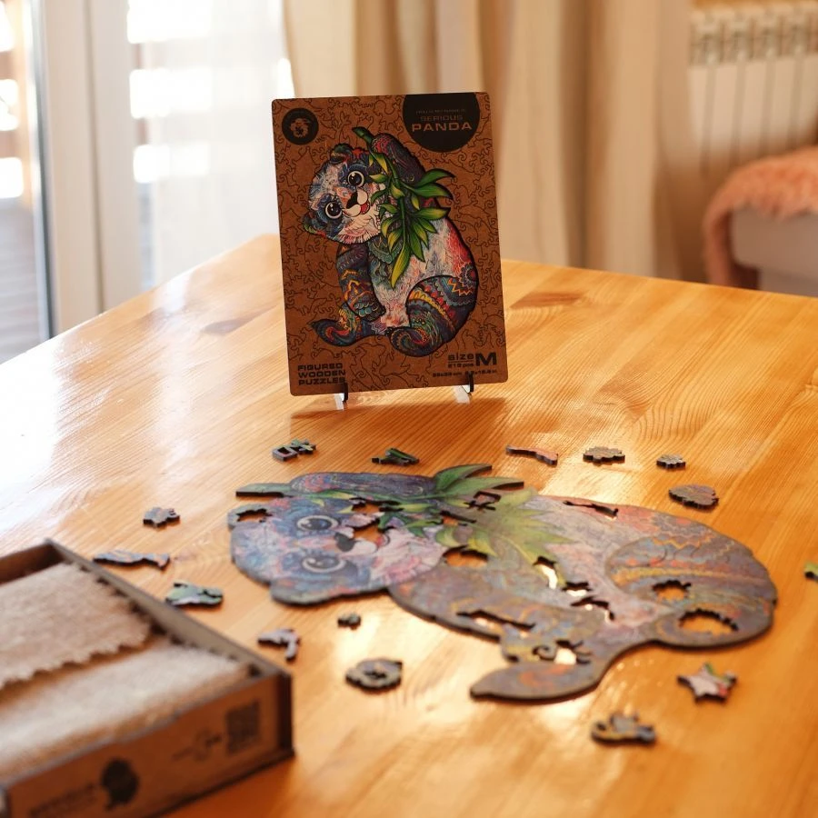 Puzzles, educational puzzles of wooden materials, coloured, without mechanisms, "UNIDRAGON"