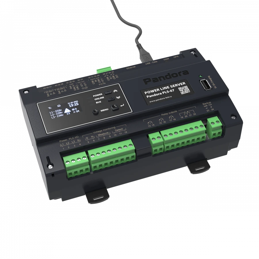 Pandora LED PLC control controller PLSNN-LLL, where: Pandora LED-name of controller; NN-numeric model number; LLL