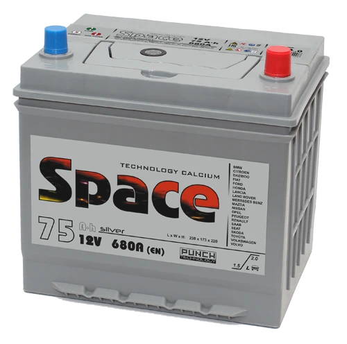 Lead battery for starting piston engines 6ST-75VLA Asia 95D23 "Space"