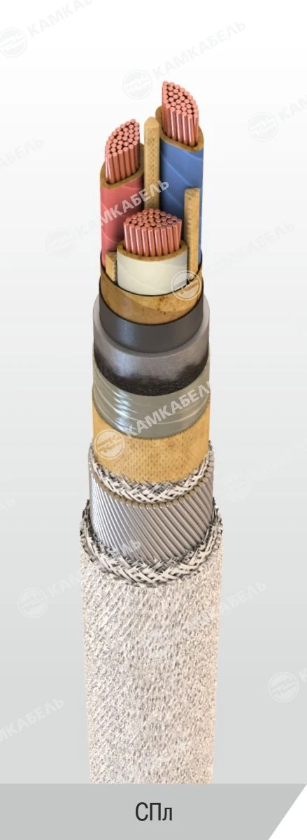 Power cable with copper conductors with paper insulation impregnated with viscous or non-flowing composition for voltage 6, 10 k