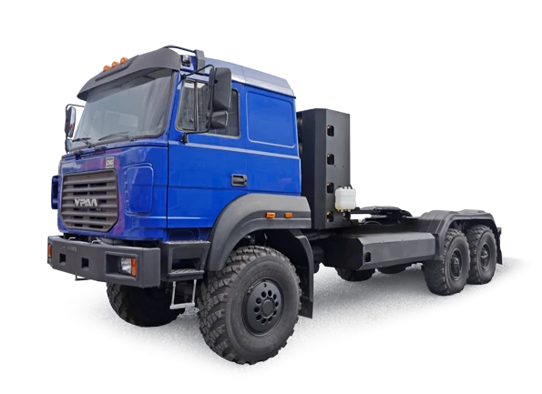 Chassis Ural 4320-18 (Possible equipment: FG 9JS135TA; clutch: ZF, Hammer; transfer case: URAL)