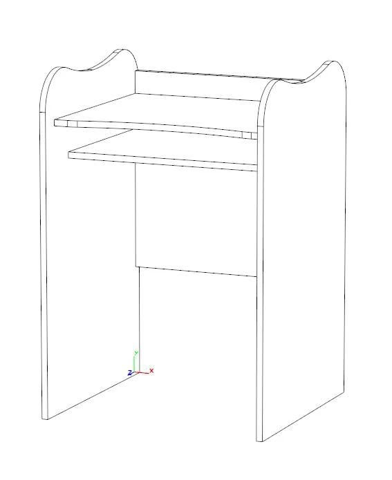 Single-seat table for a foreign language room open without acoustic half-cabins 4 gr