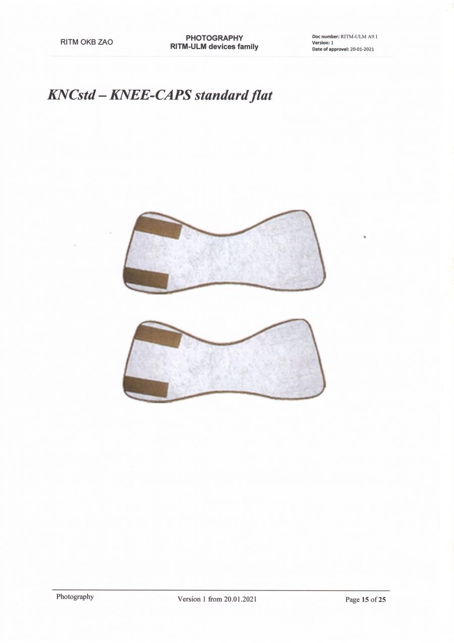 Multilayer therapeutic device based on metallised film "RITM-ULM" / Standard kneepads